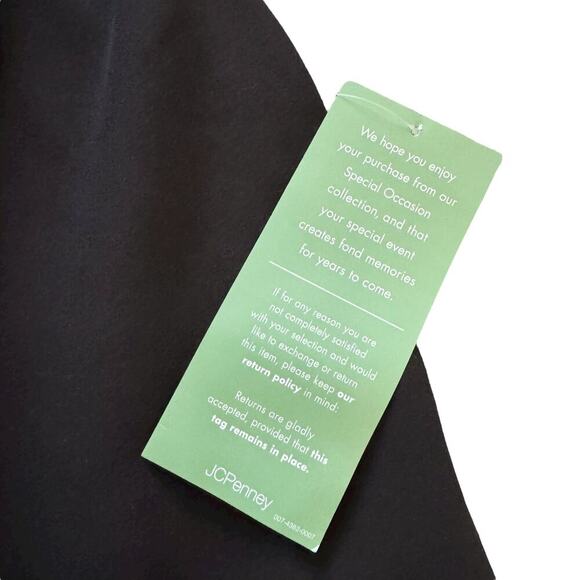 VTG S.L. Fashions Vintage Dress women's Sz 14 16W Black Y2K Vamp Witchy Midi NWT - Picture 12 of 12